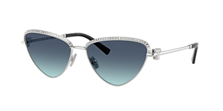 Tiffany & Co. TF3091 S (52 - 19) with Blue lenses and Silver frame