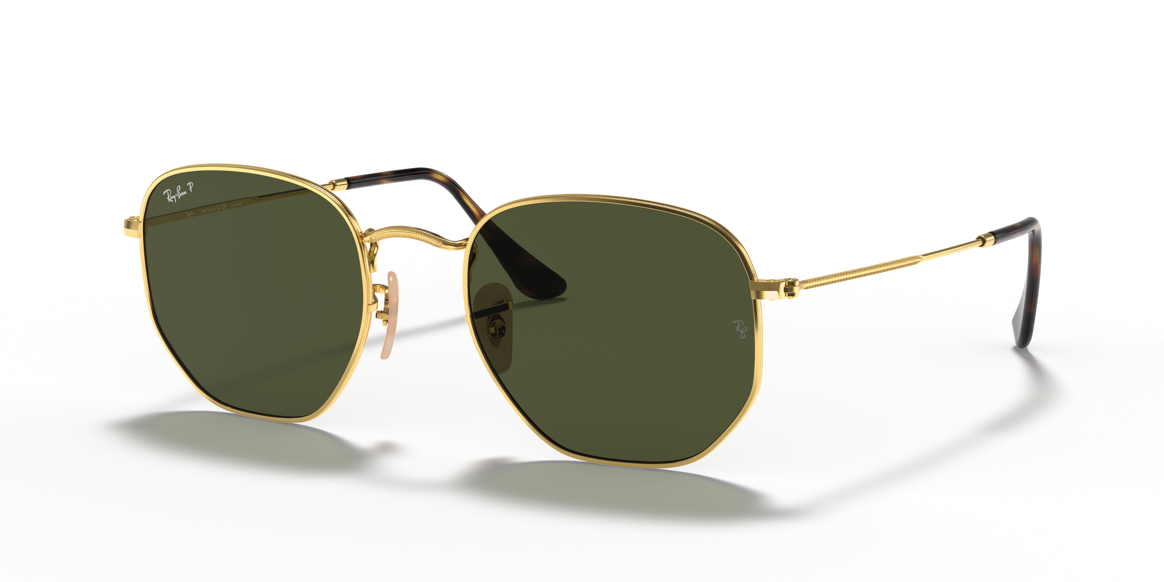 S*.様 RayBan スモールエシュロン　60s ボシュロム Ray-Ban Hexagonal Flat Lenses M (51 - 21) with Green lenses and