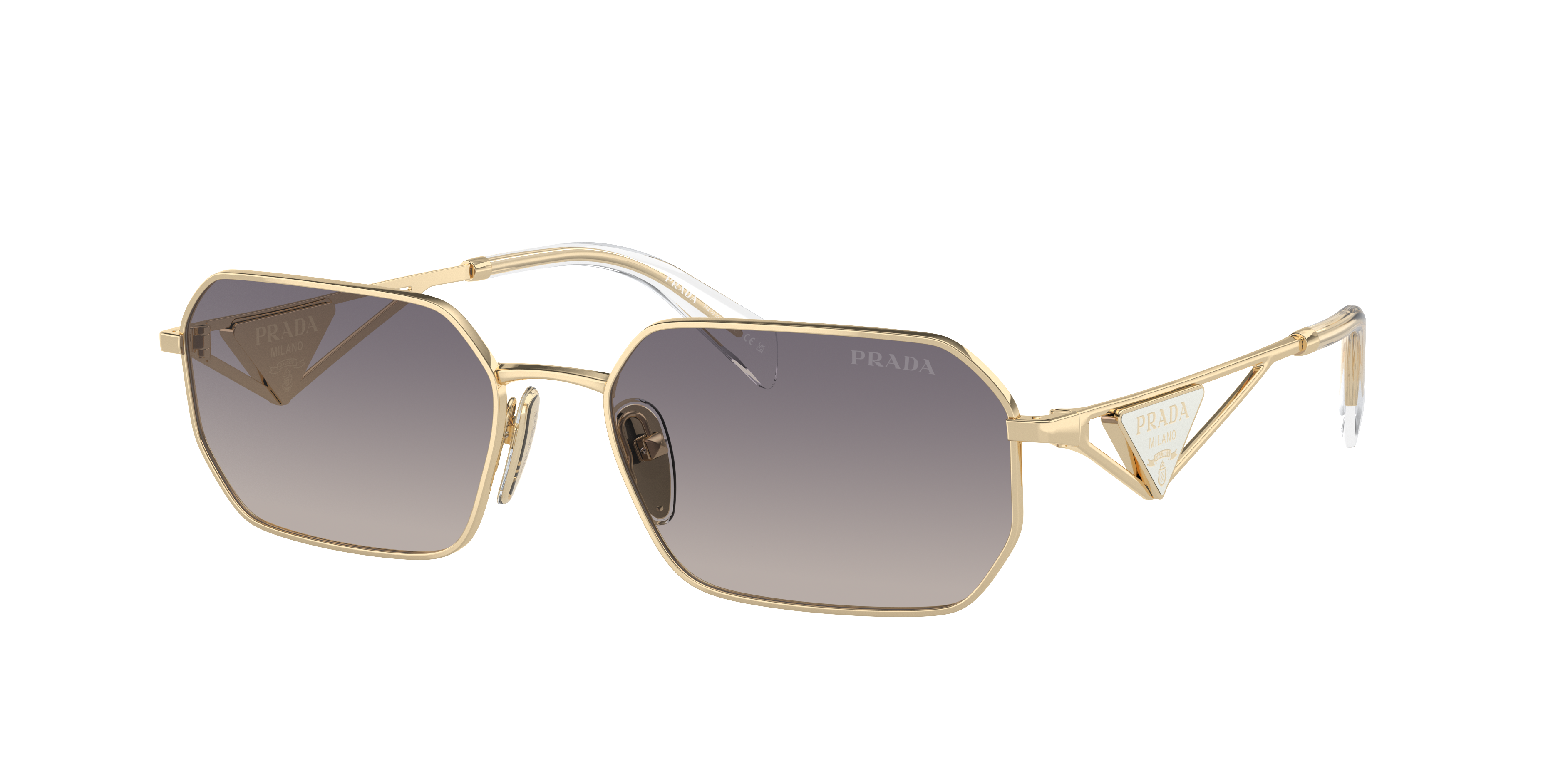 Prada PR A51S XL (58 - 17) with Blue lenses and Gold frame