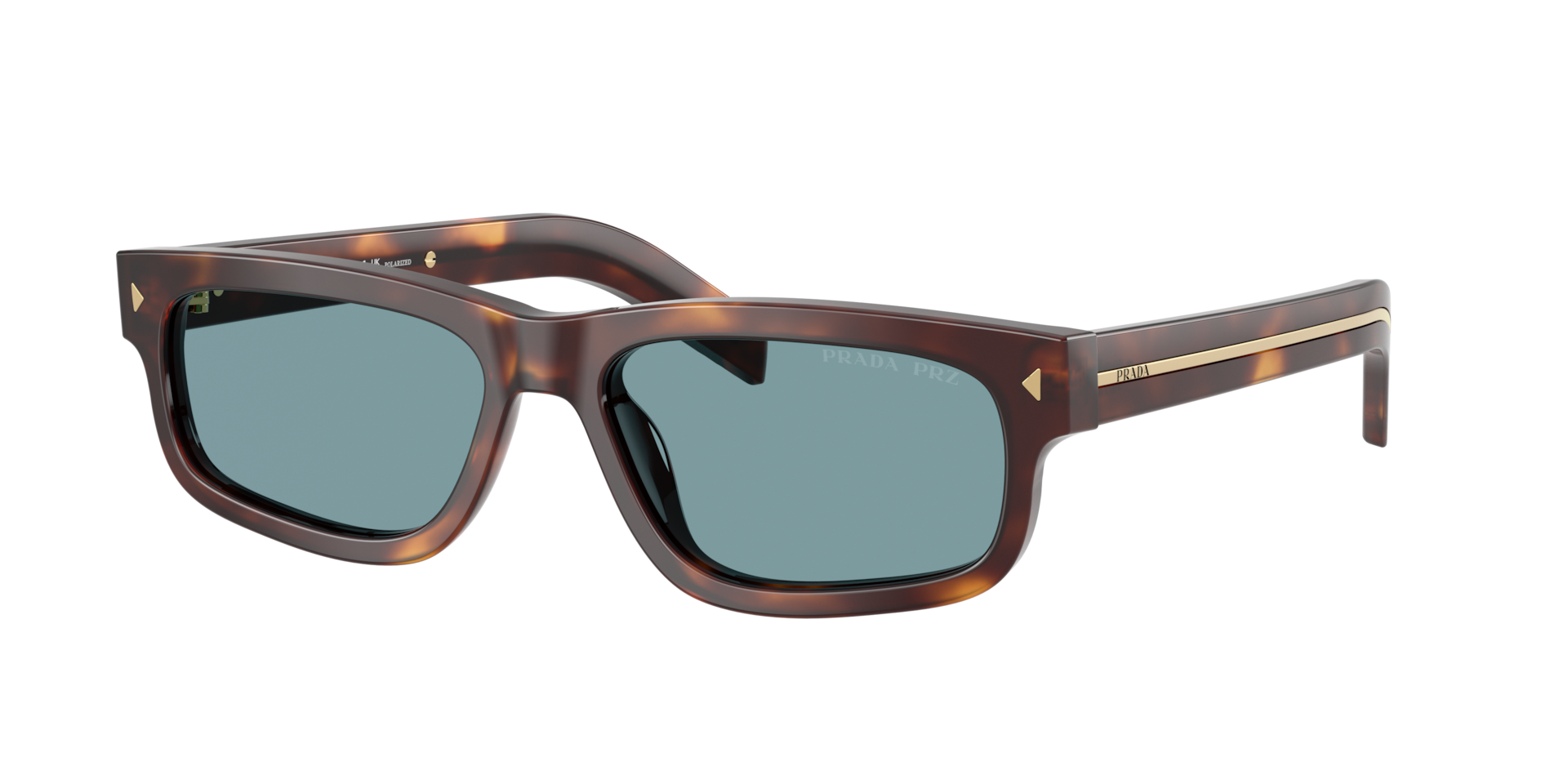 Prada Man Sunglass PR B11S -  Frame color: Classic Tortoise, Lens color: Green Polarized