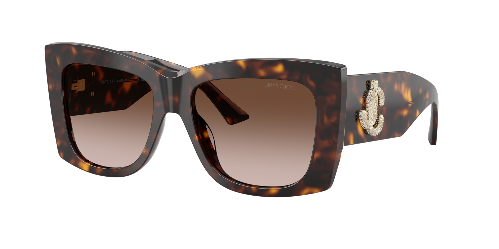 Jimmy Choo Frau Sunglass JC5036B - Rahmenfarbe: Havana, Linsenfarbe: Braun Verlaufstönung