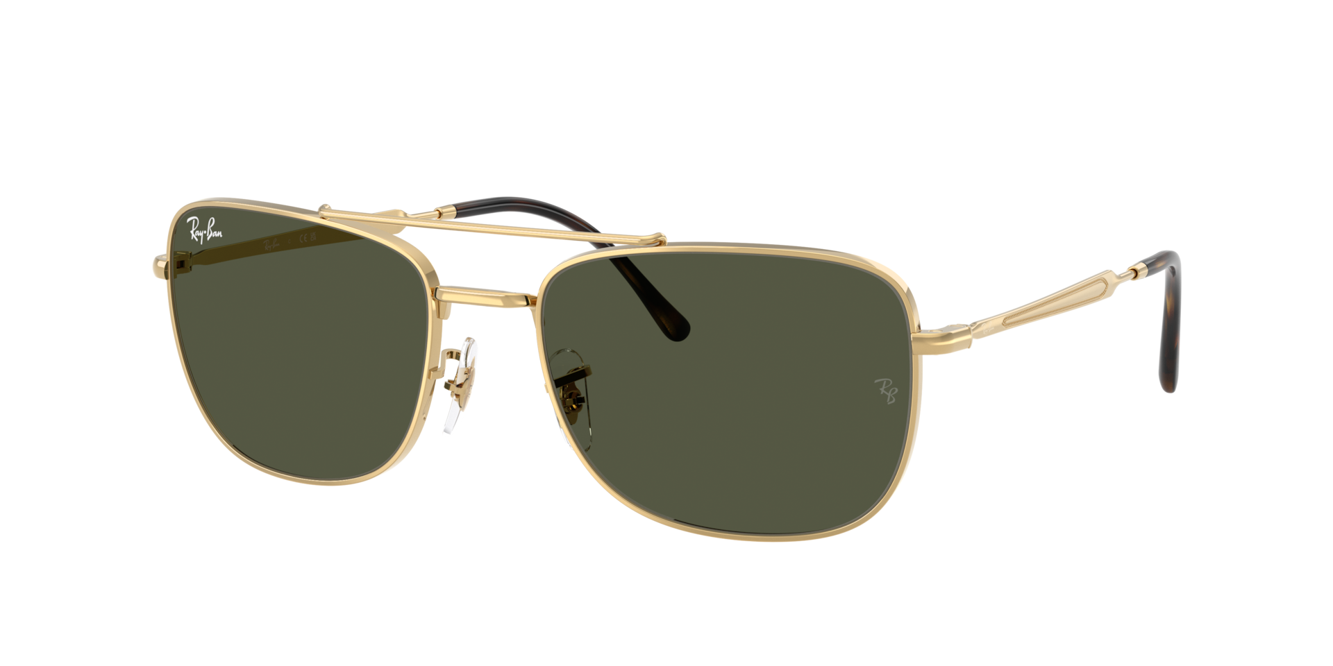 Ray-Ban Unisex Sunglass RB3755 -  Frame color: Arista Gold, Lens color: Green