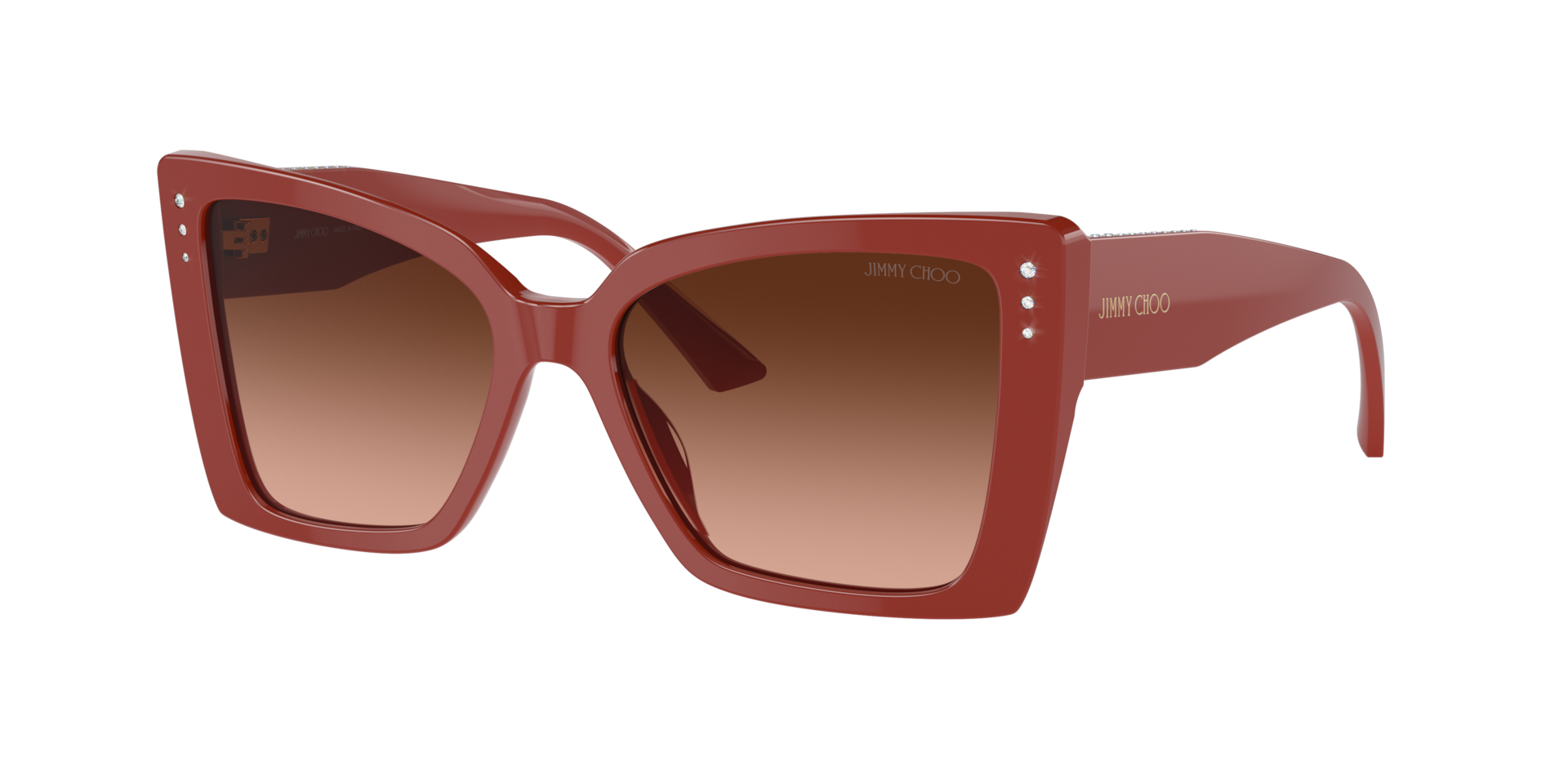Jimmy Choo Frau Sunglass JC5001B - Rahmenfarbe: Rot, Linsenfarbe: Rosa Verlauf Grau Blau