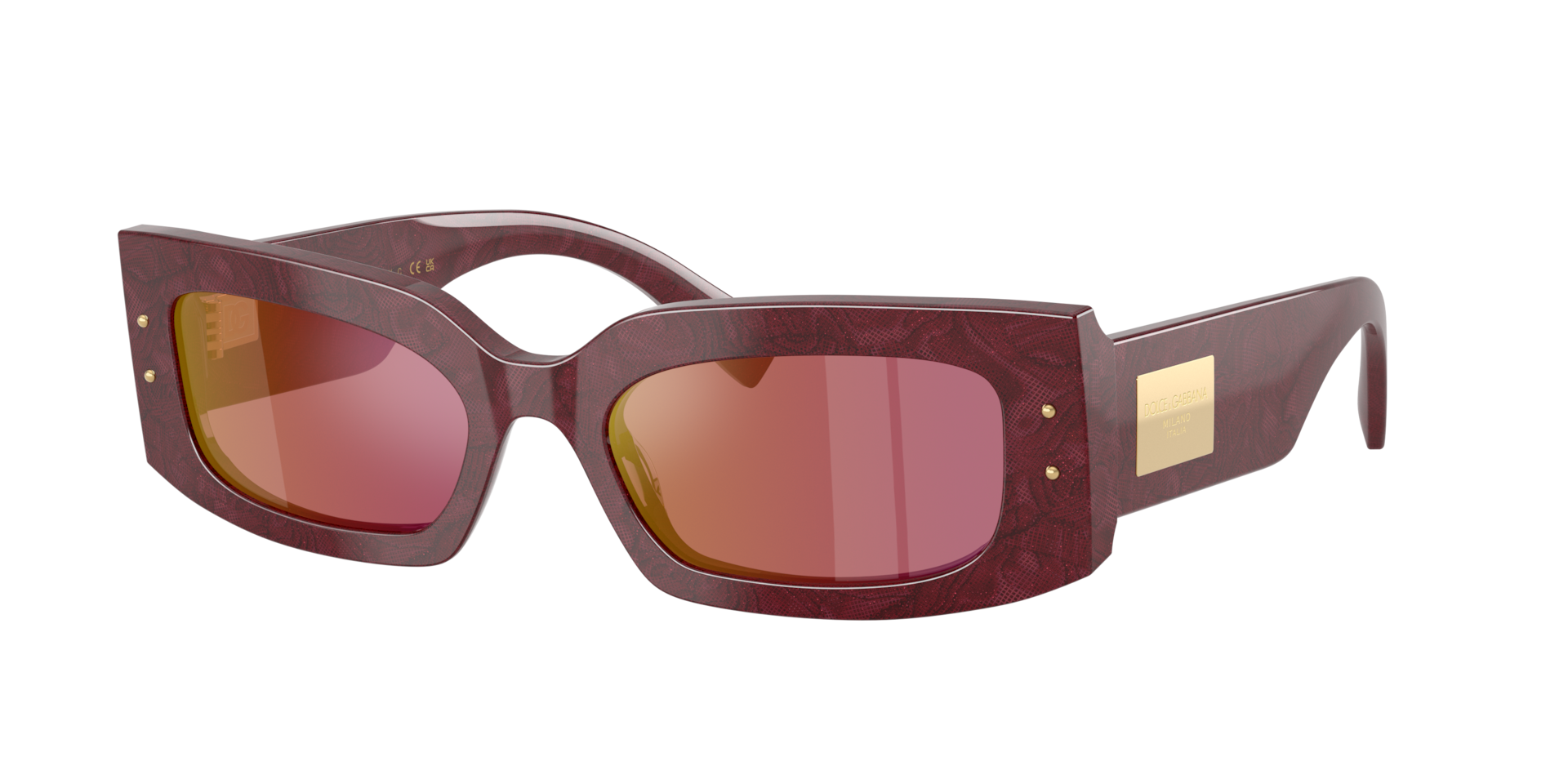Dolce&Gabbana Woman Sunglass DG4479 -  Frame color: Bordeaux Lace, Lens color: Dark Violet Mirror Red