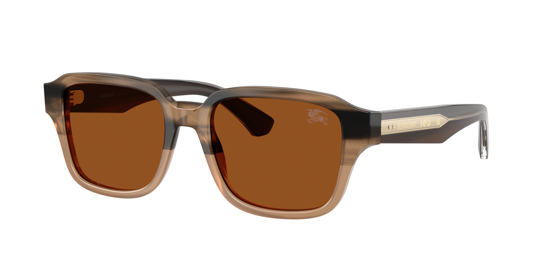 Burberry Brown Man Be4484 420773 Sunglasses Acetate Beige Squared Normal - Image 3