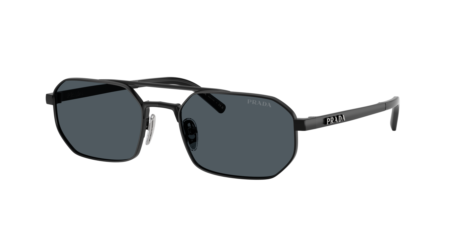 Prada Mann Sunglass PR D53S - Rahmenfarbe: Schwarz satiniert, Linsenfarbe: Dunkelgrau
