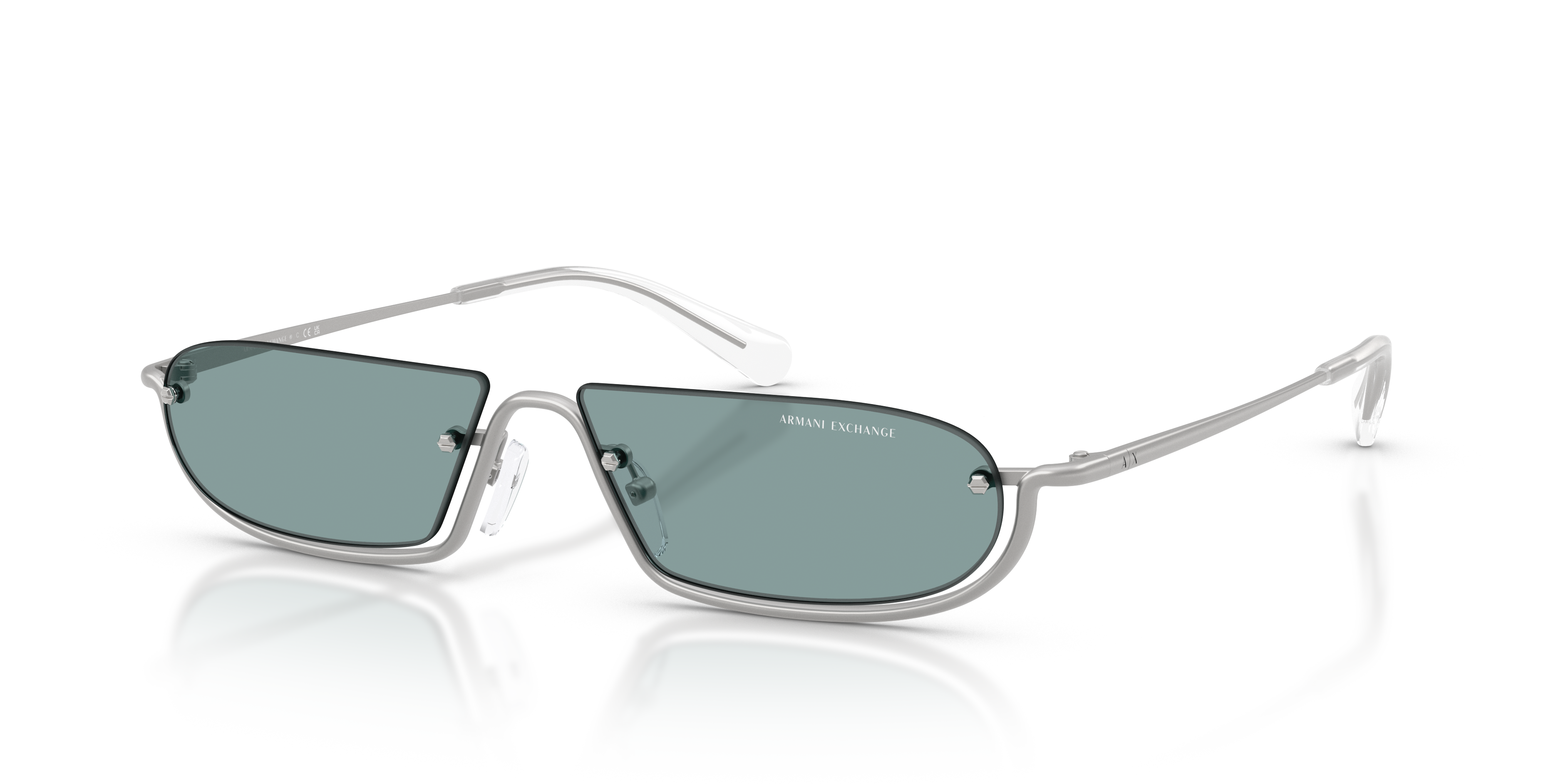Armani Exchange AX2058S XL (58 - 14) with Blue lenses and Silver