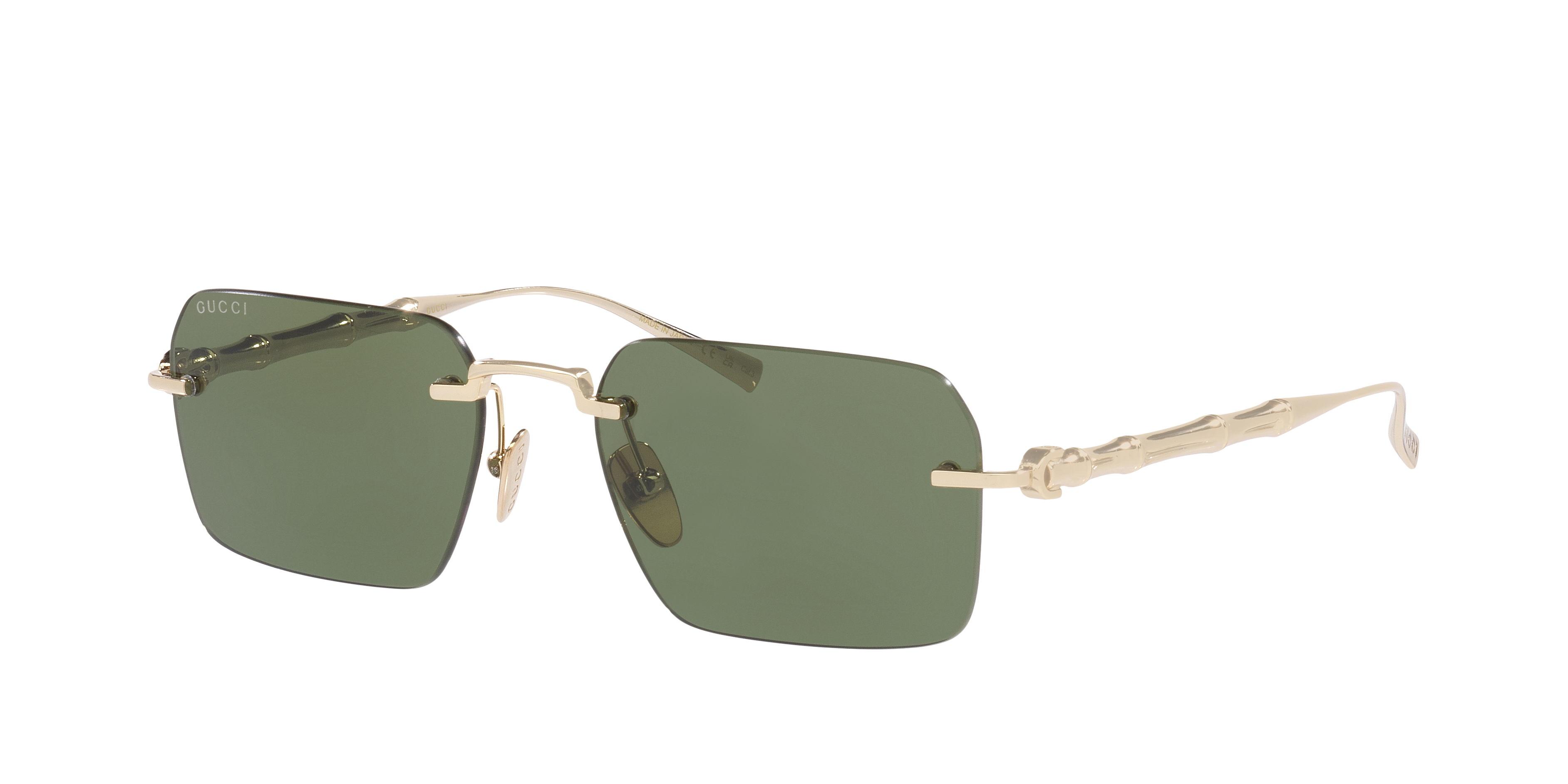 Gucci Man Sunglass GG2154S -  Frame color: Gold, Lens color: Green