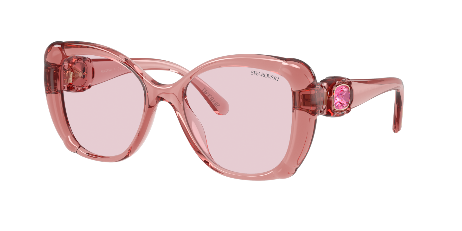 Swarovski Woman Sunglass SK6051U -  Frame color: Transparent Pink, Lens color: Pink/Purple