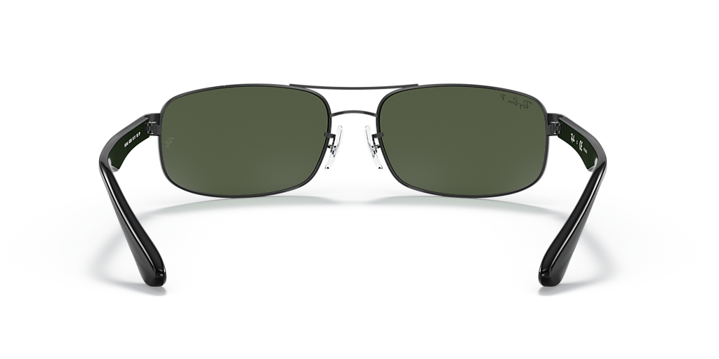 Ray-Ban RB3445 M (61 - 17) with Green lenses and Black frame