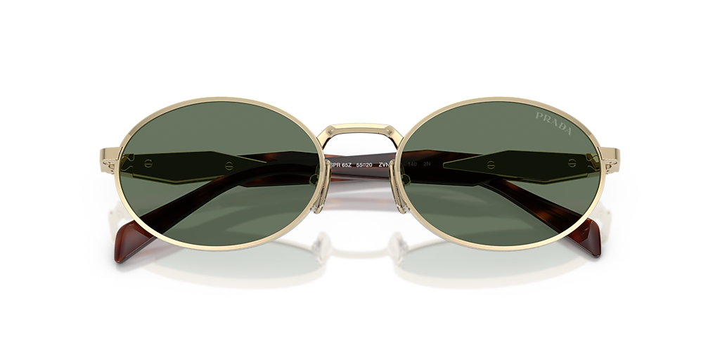 Prada PR 65ZS L (55 - 20) with Green lenses and Gold frame