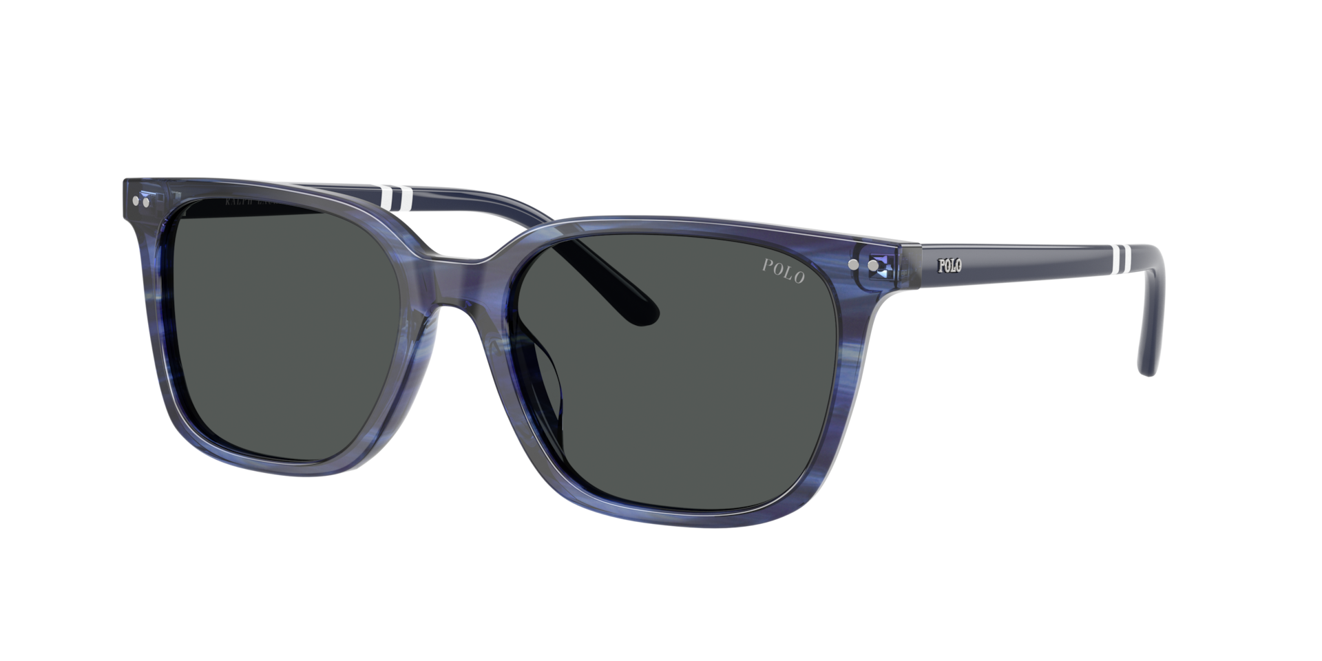 Polo Ralph Lauren Homme Sunglass PH4235U - Couleur du Monture: Bleu rayé brillant, Couleur de Lentille: Gris foncé
