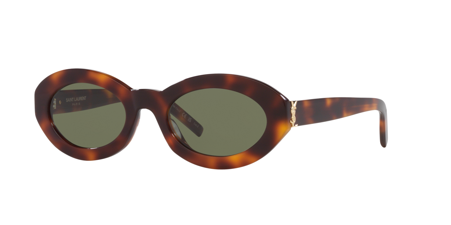 Saint Laurent SL M136 S (52 - 22) with Green lenses and Tortoise