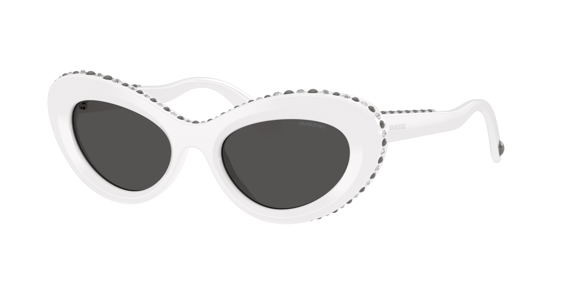 Swarovski Grey Woman Sk6061u 105087 Sunglasses Acetate White Cat Eye Normal - Image 2