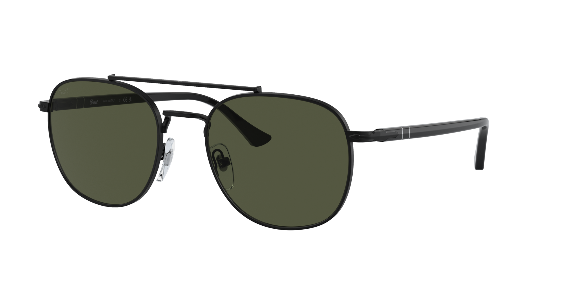 Persol Unisex Sunglass PO1006S -  Frame color: Black, Lens color: Green