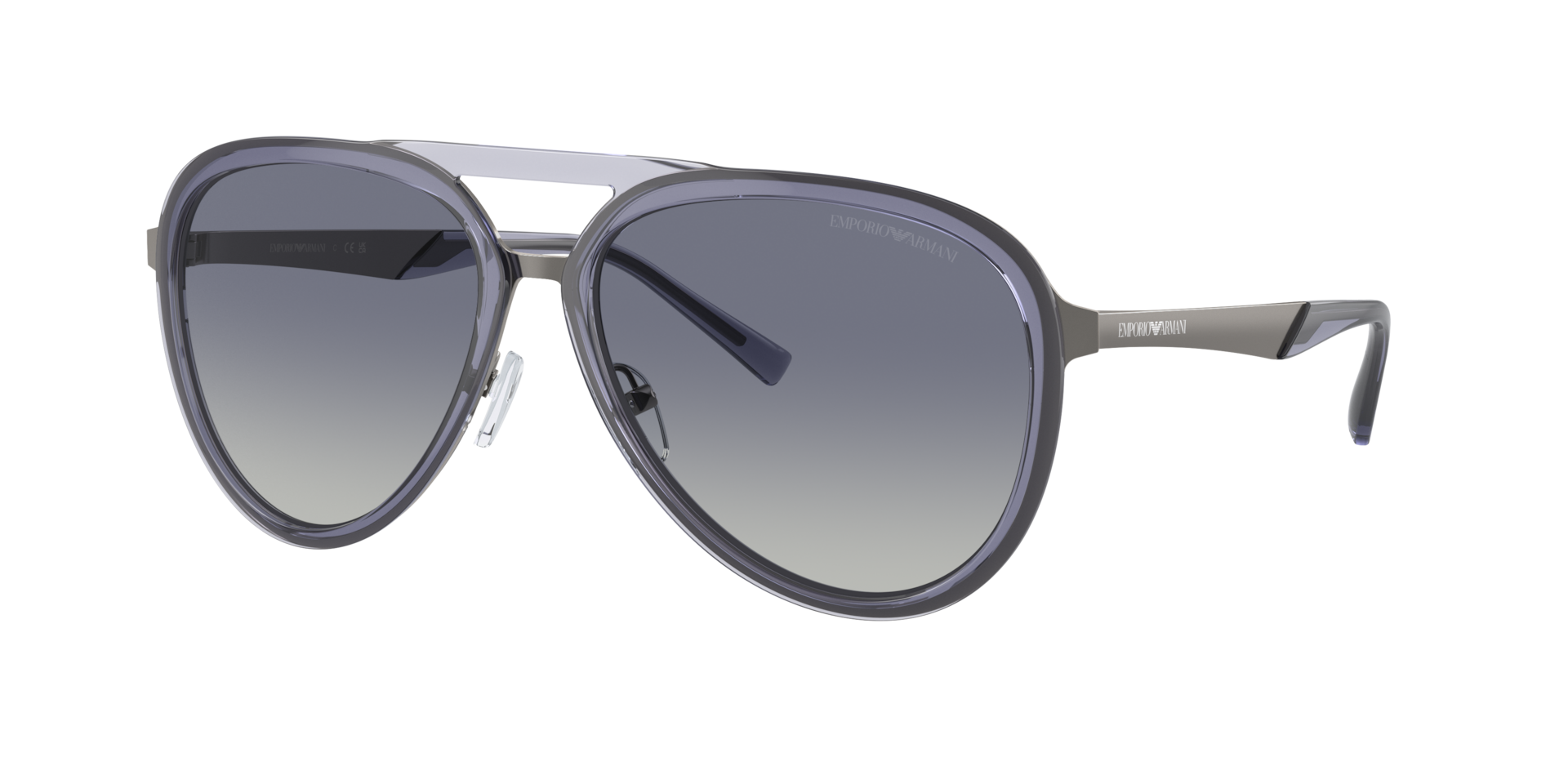 Emporio Armani Homme Sunglass EA2145 - Couleur du Monture Bleu fonc Transparent brillant Couleur de Lentille Bleu dgrad 79 €