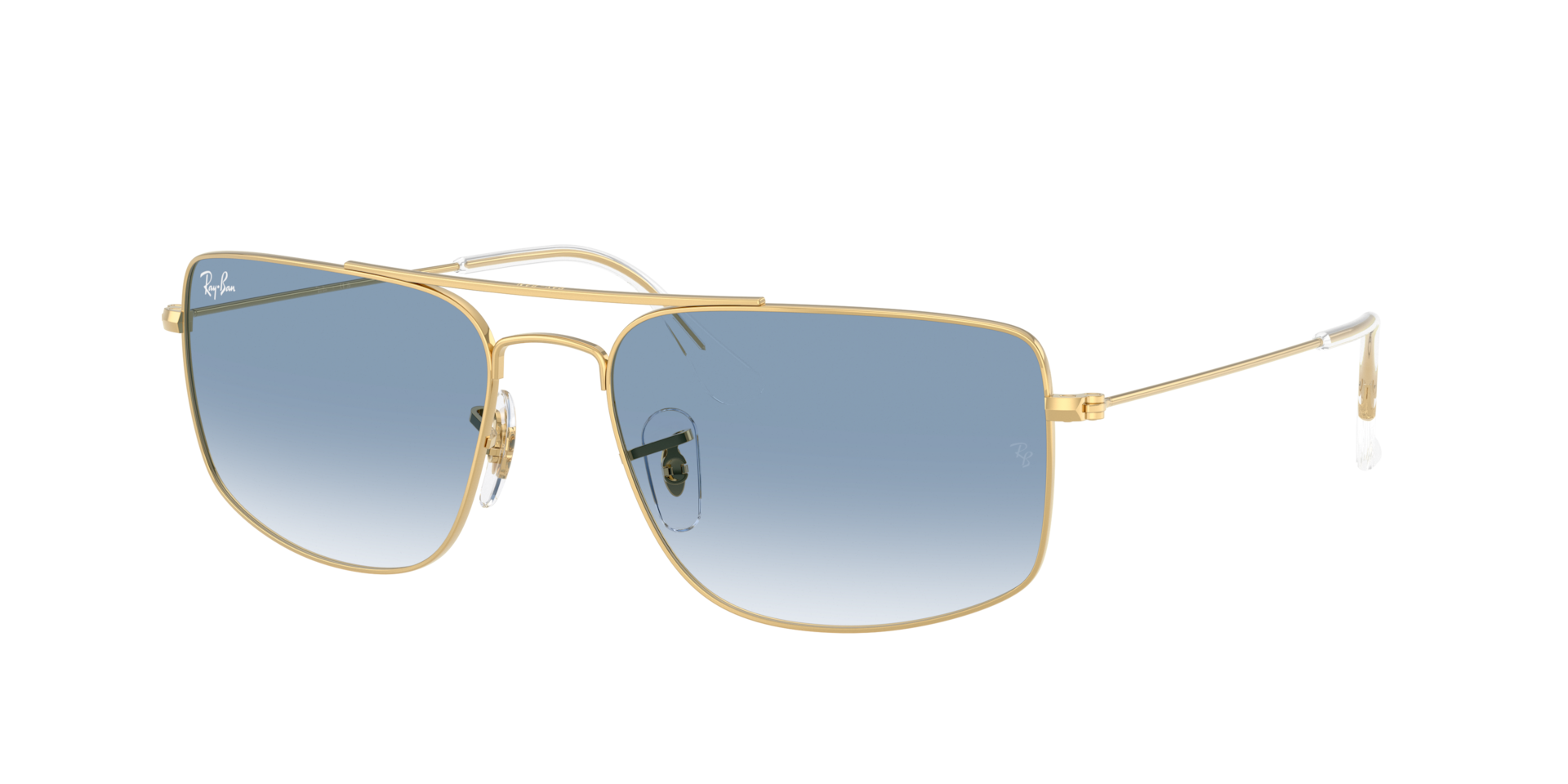 Ray-Ban Unisex Sunglass Explorer III - Couleur du Monture: Doré arista, Couleur de Lentille: Bleu dégradé transparent