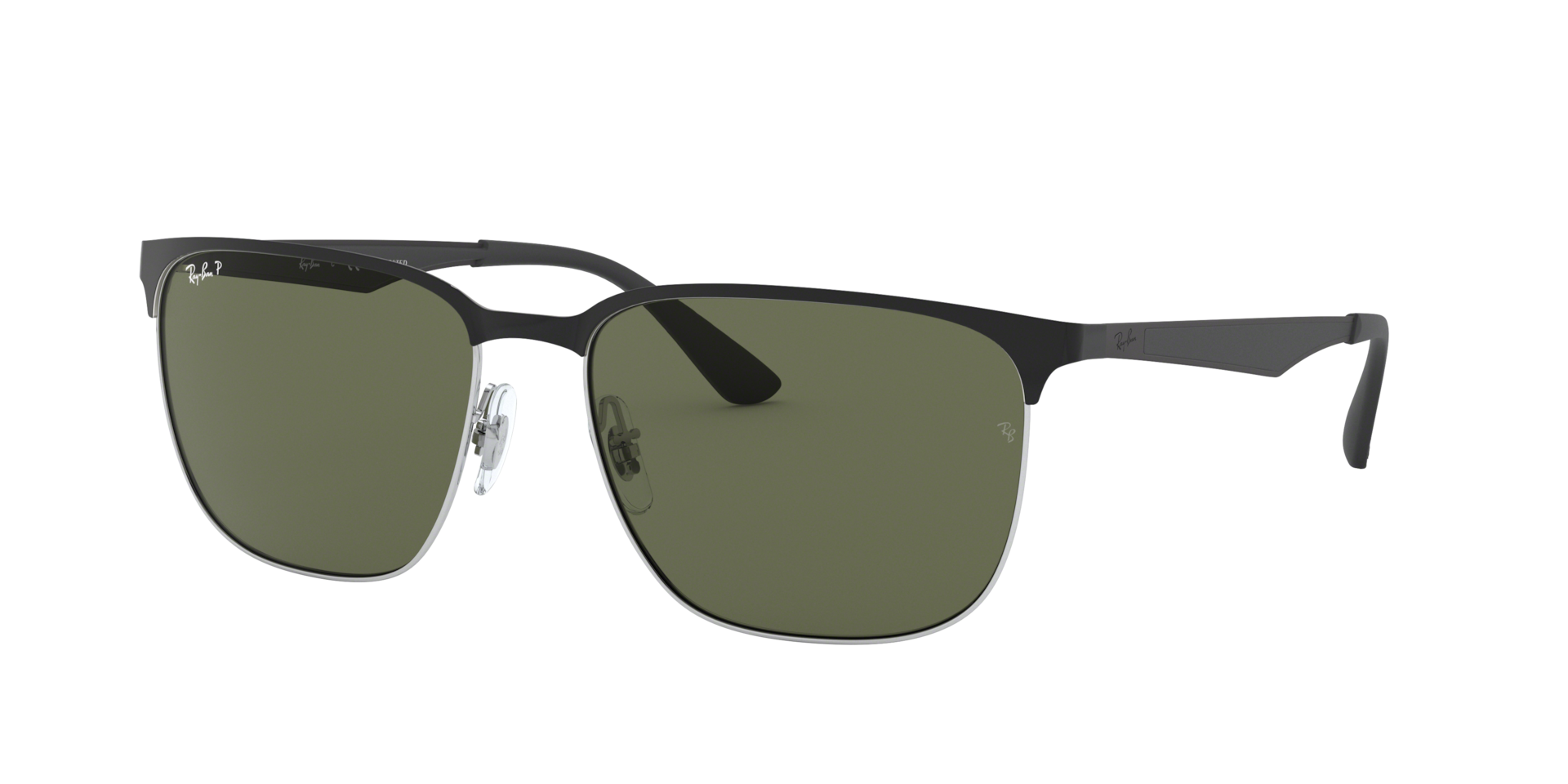 Ray-Ban Unisex Sunglass RB3569 - Rahmenfarbe: Schwarz auf Silber, Linsenfarbe: G-15 Grün Polarisiert