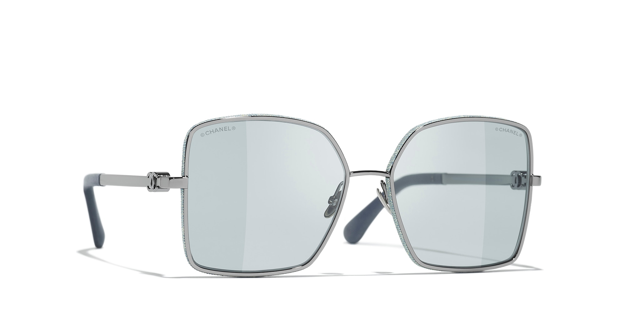 Chanel Woman Sunglass Square Sunglasses CH4288Q -  Frame color: Ruthenium, Lens color: Grey