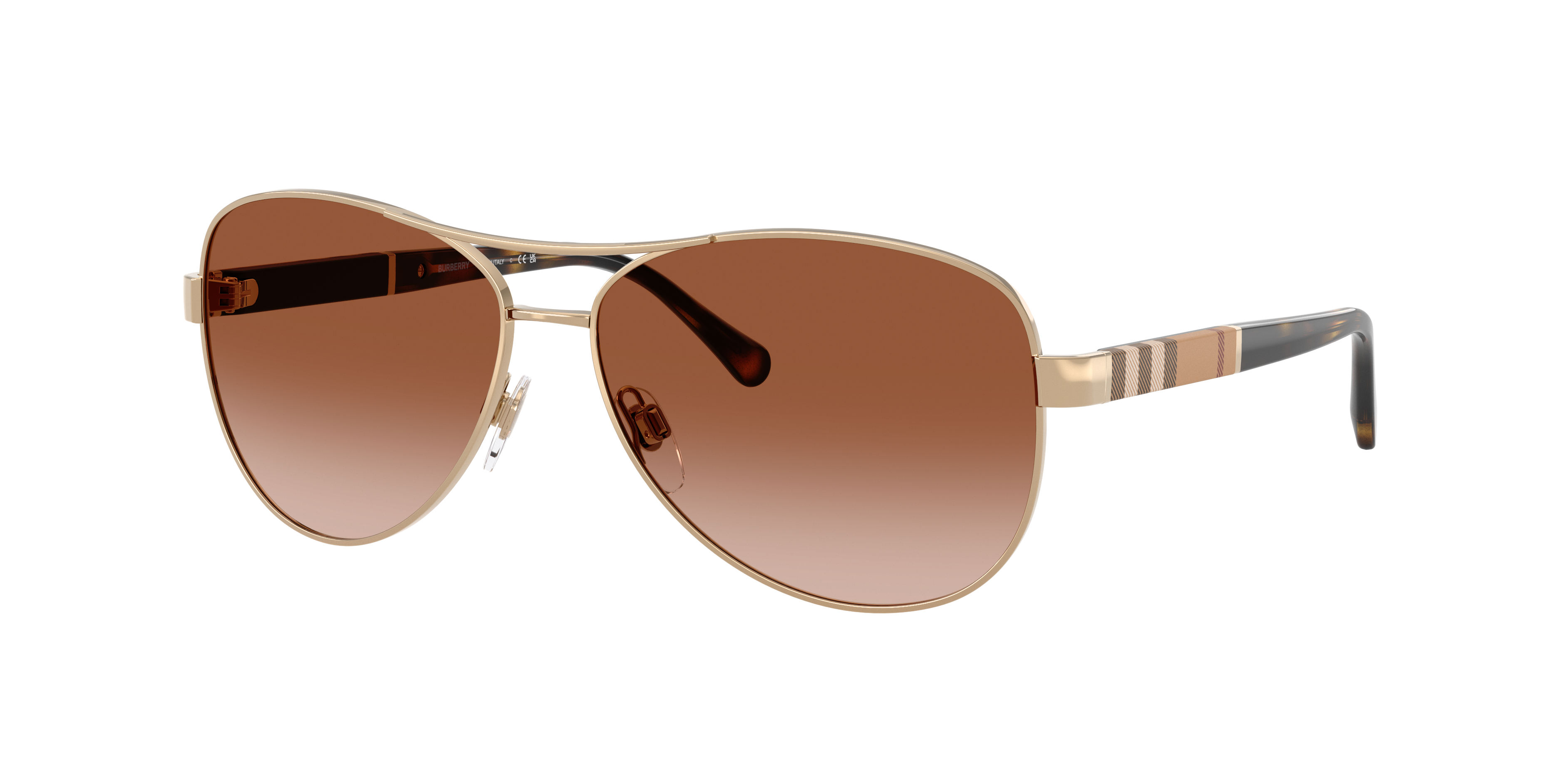 Burberry BE3080 L (59 - 14) with Brown lenses and Gold frame