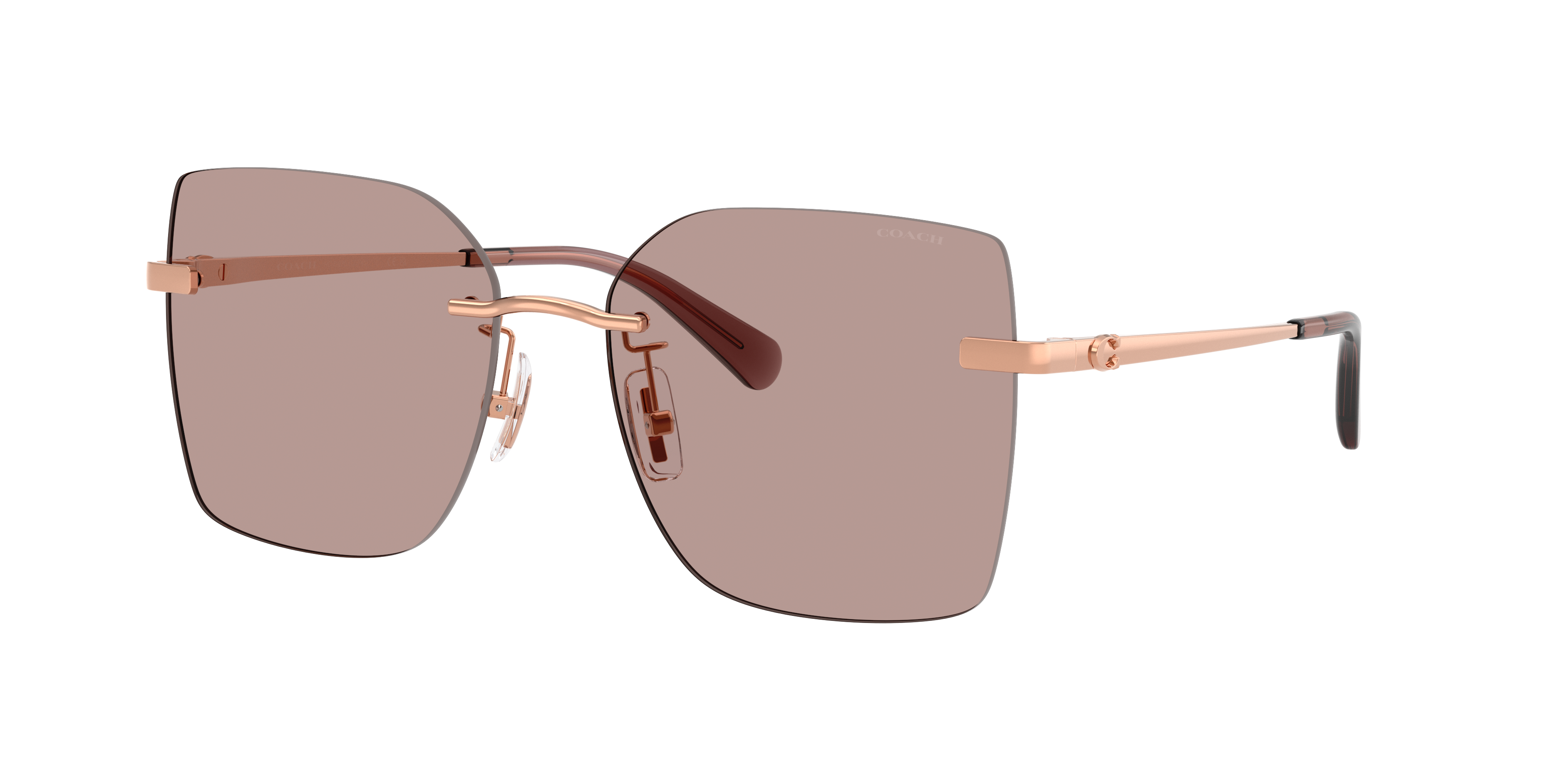 Coach Woman Sunglass CDP45 -  Frame color: Shiny Rose Gold, Lens color: Purple Solid