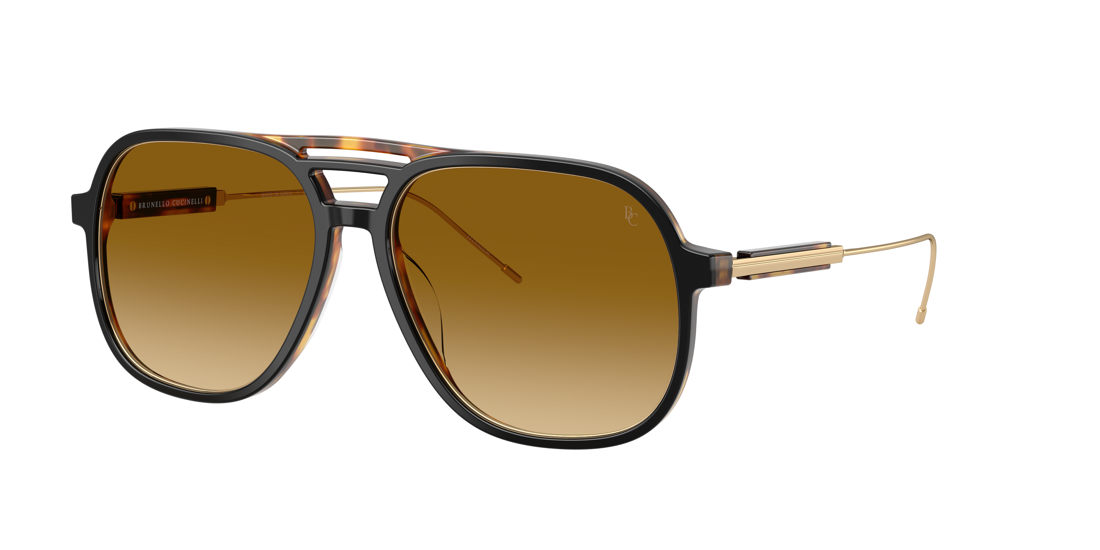 Brunello Cucinelli Man Sunglass BC4022S -  Frame color: Nero/Havana, Lens color: Zafferano