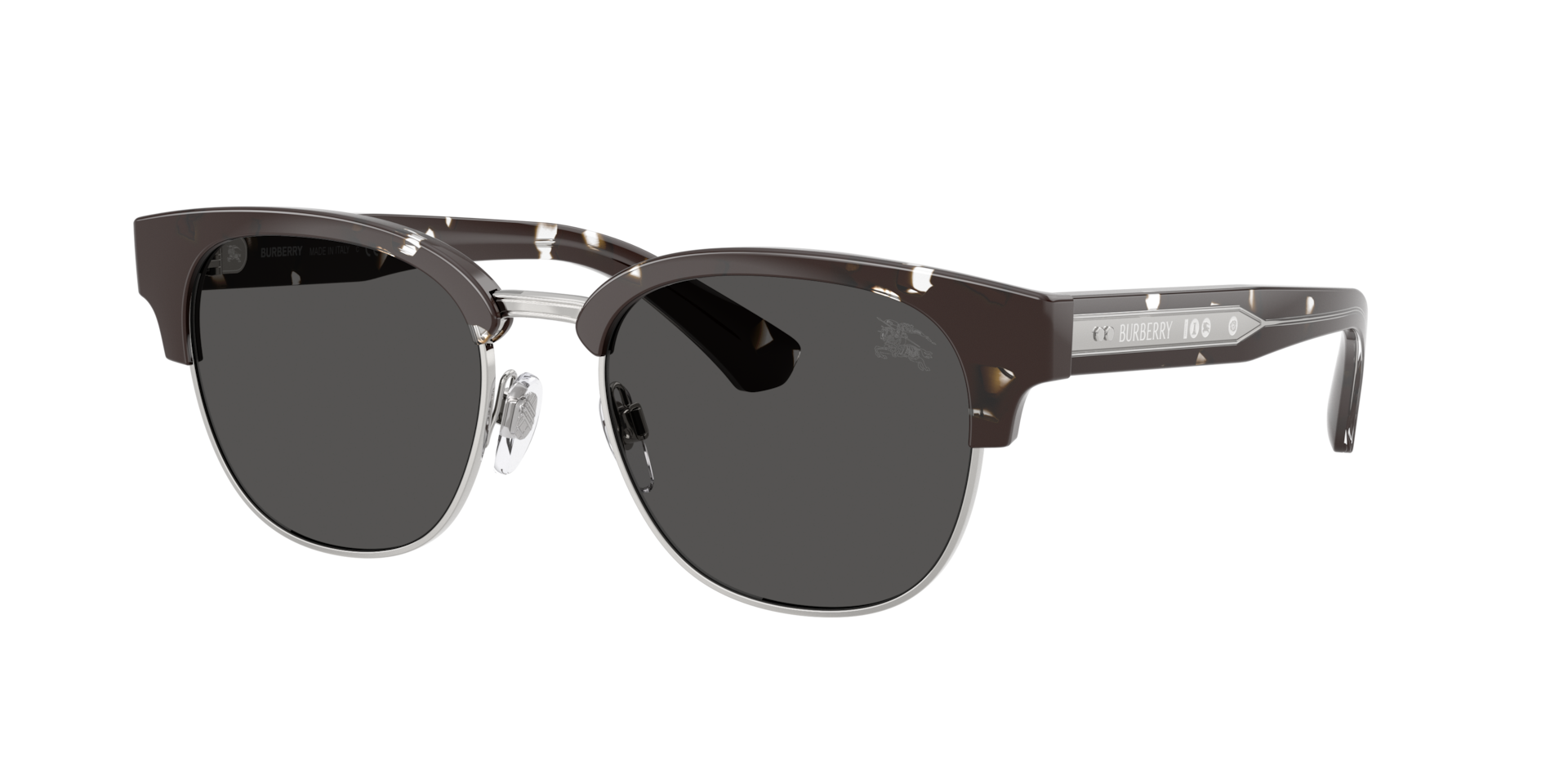 Burberry Grey Man Be4485 422587 Sunglasses Injected Black Round Normal - Image 2