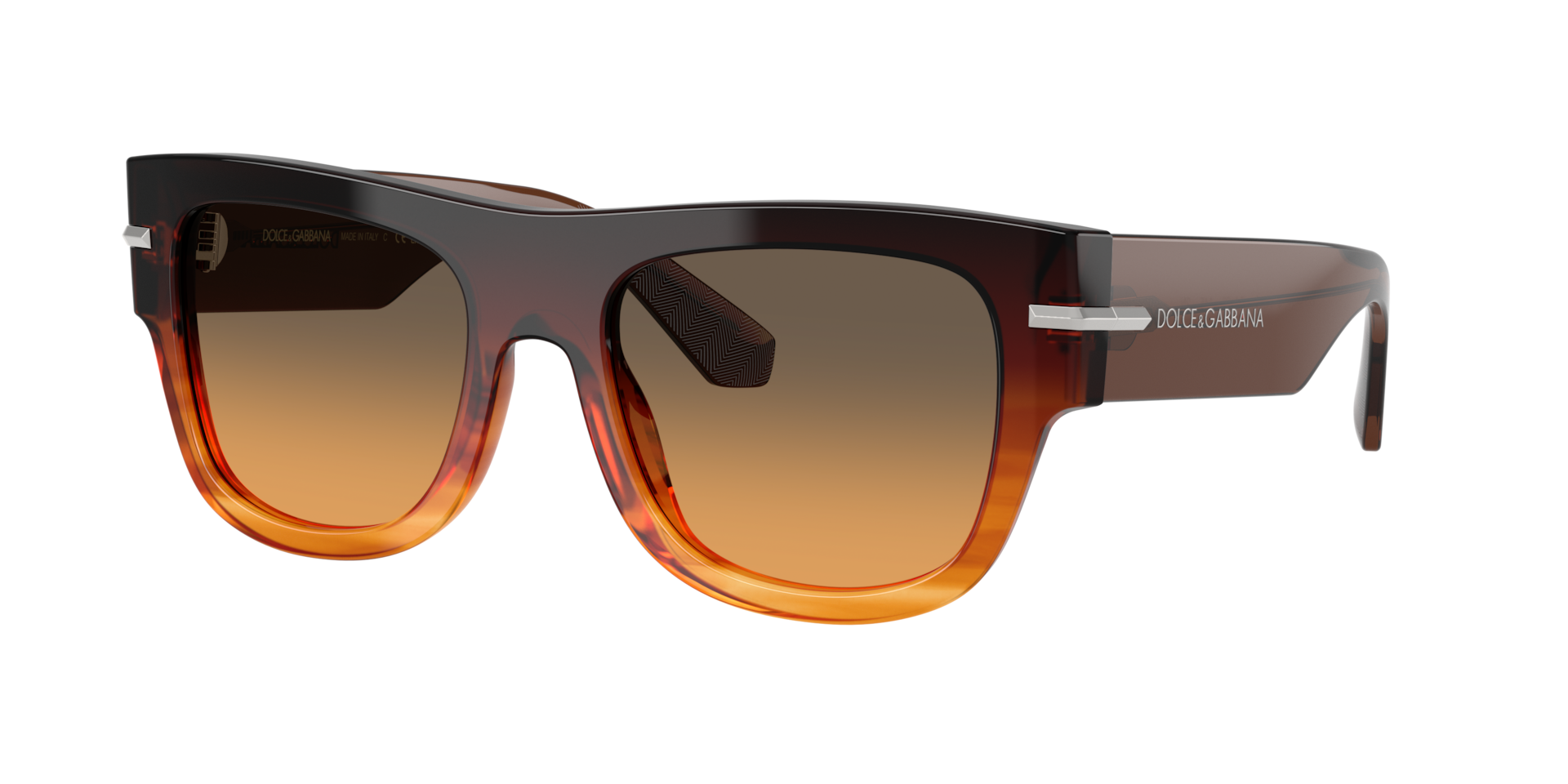 Dolce&Gabbana Mann Sunglass DG4484 - Rahmenfarbe: Verlaufsbraun gestreift, Linsenfarbe: Orange Verlauf Hellgrün