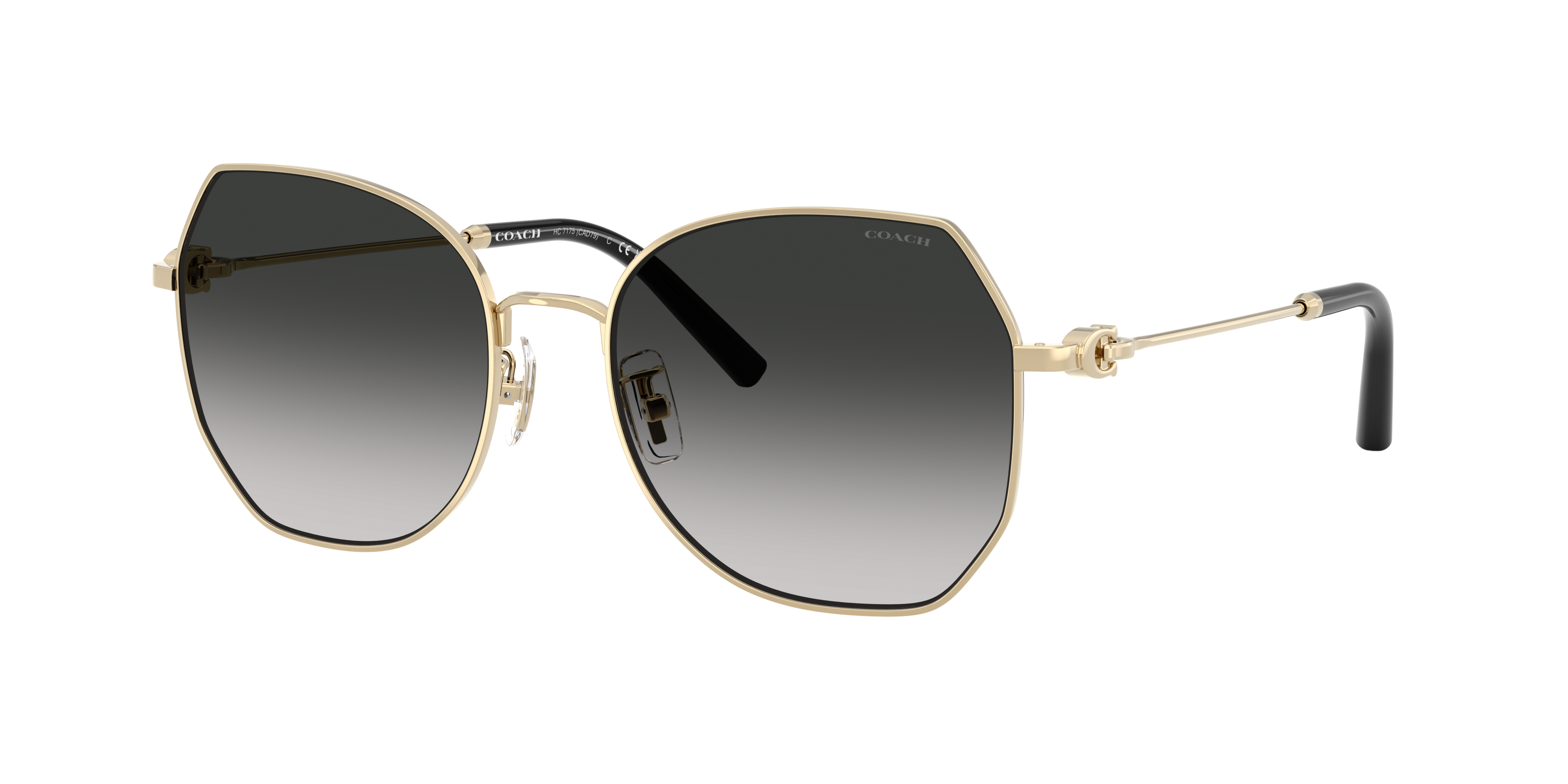 Coach Woman Sunglass CAD79 -  Frame color: Shiny Light Gold, Lens color: Grey Gradient