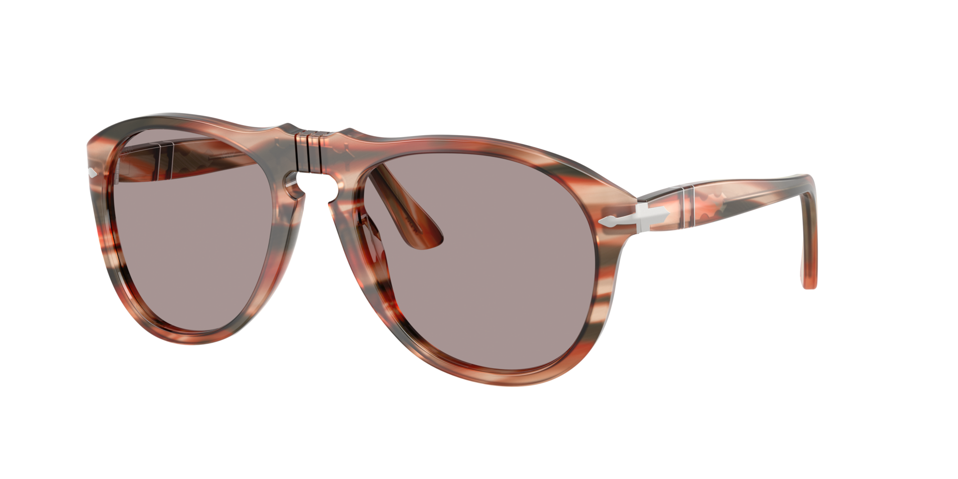 Persol Man Sunglass PO0649 649 - Original -  Frame color: Striped Red & Green, Lens color: Violet