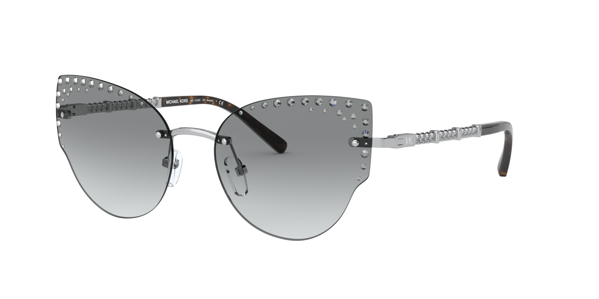 Michael Kors Femme Sunglass MK1058B St. Anton - Couleur du Monture: Argent, Couleur de Lentille: Dégradé Gris