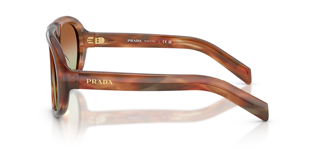 Prada PR C05SF L (56 - 18) with Green lenses and Brown frame