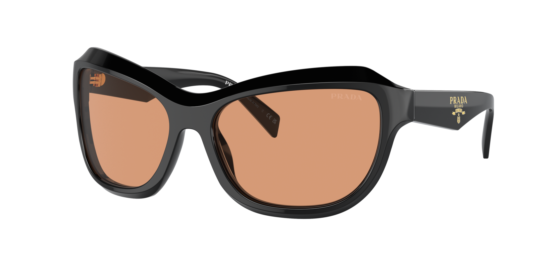 Prada Woman Sunglass PR A27S -  Frame color: Black, Lens color: Orange