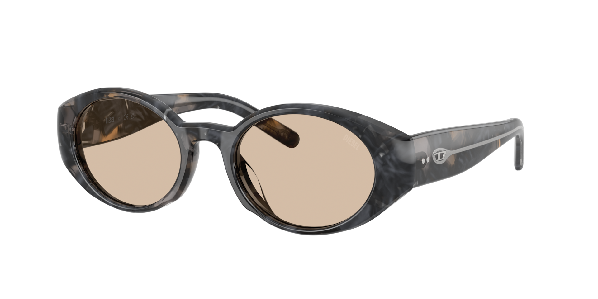 Diesel Unisex Brown Dl2008u 204193 Sunglasses Acetate Grey Round Normal - Image 2