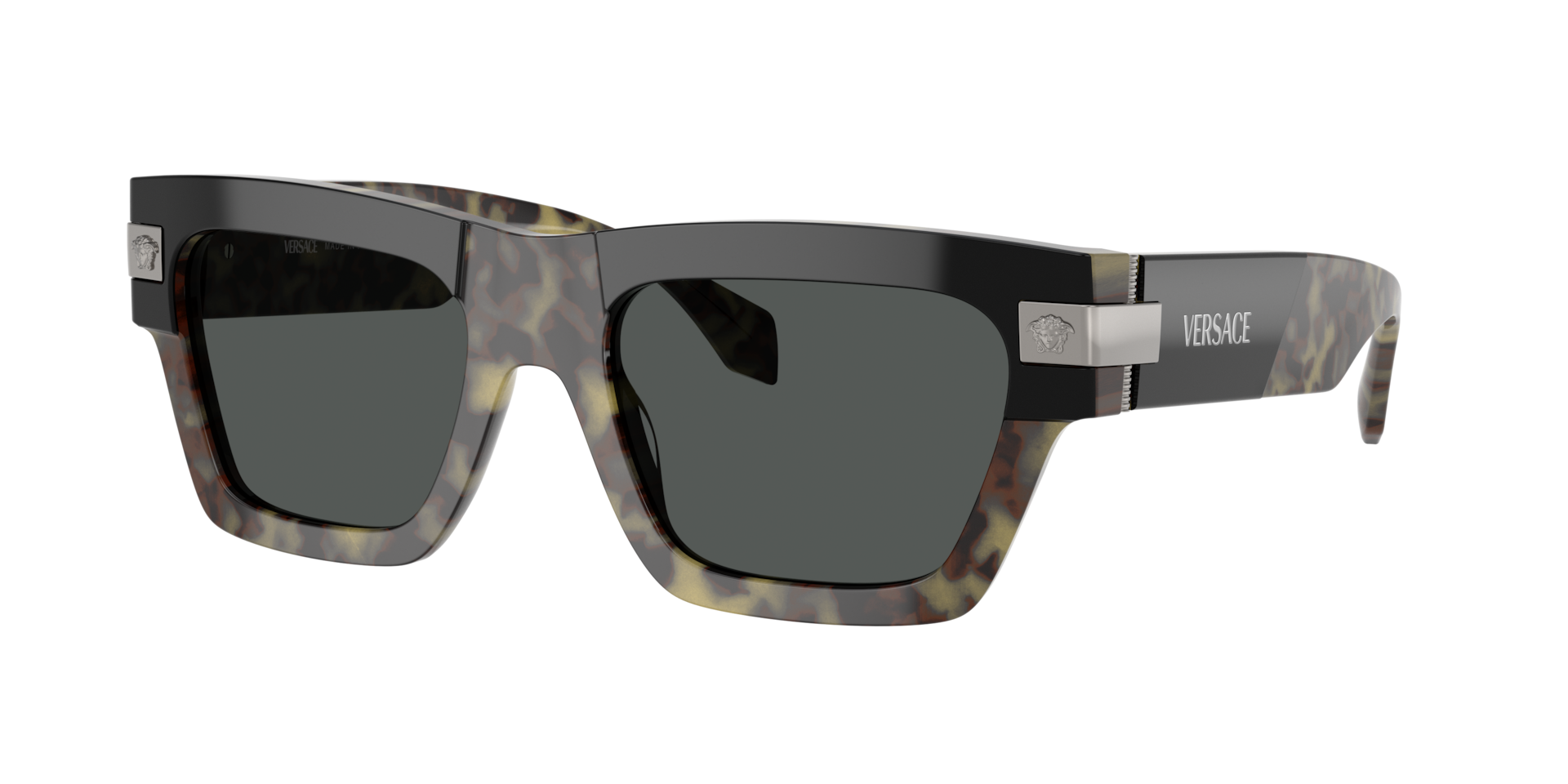 Versace Man Sunglass VE4464 -  Frame color: Havana, Lens color: Dark Grey