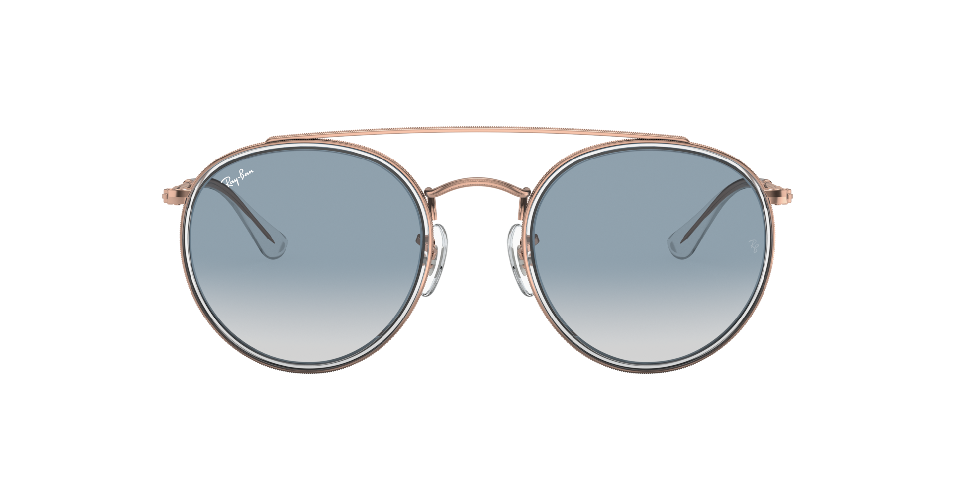レイバン　サングラス　ROUND DOUBLE BRIDGE RB3647N Ray-Ban Round Double Bridge M (51 - 22) with Blue lenses and