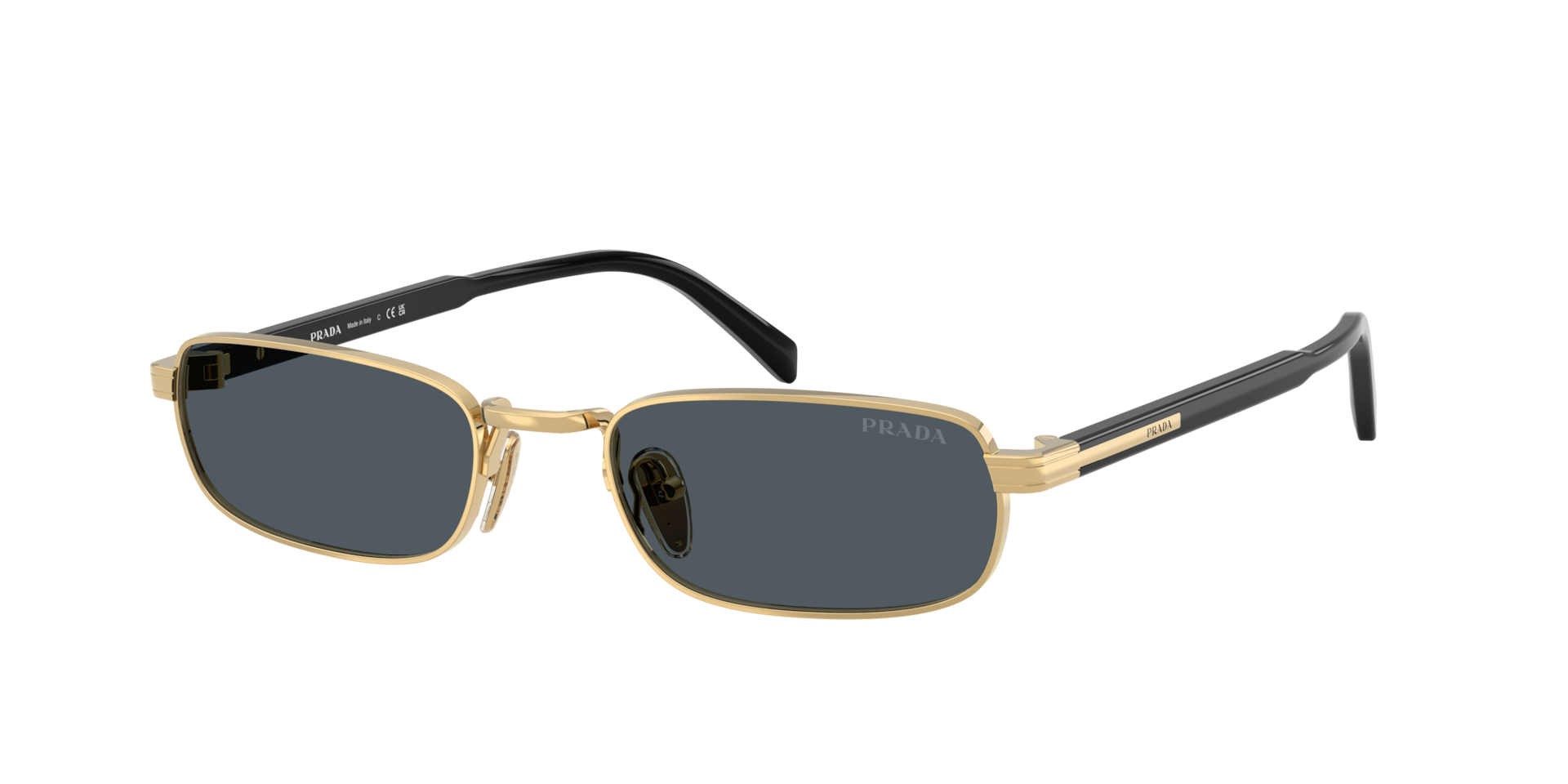 Prada Mann Sunglass PR B54S - Rahmenfarbe: Gold, Linsenfarbe: Dunkelgrau