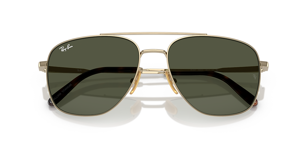 Ray-Ban William Titanium XL (59 - 17) with Green lenses and Gold