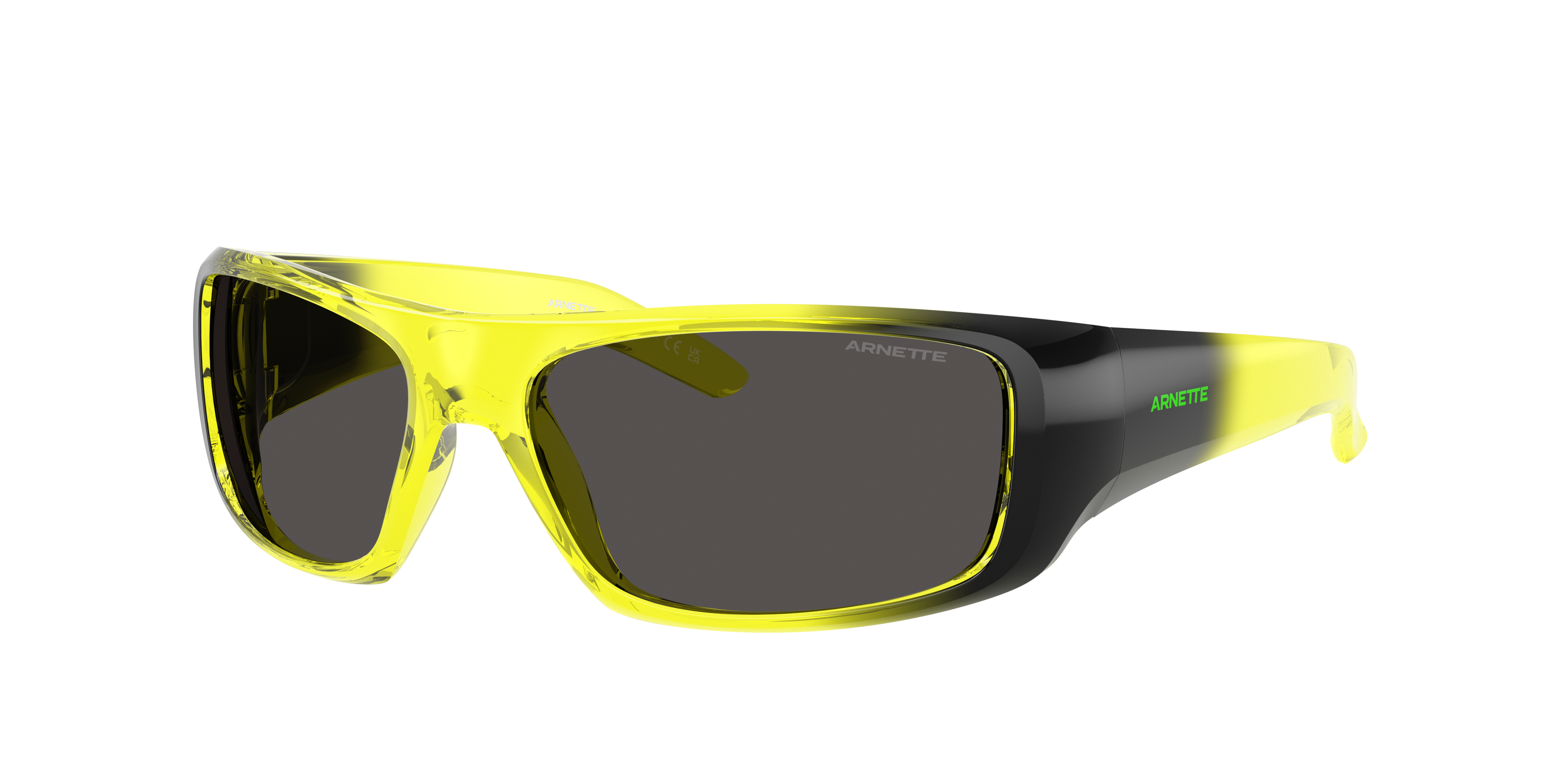 Arnette Man Sunglass Hot Shot -  Frame color: Transparent Yellow, Lens color: Dark Grey