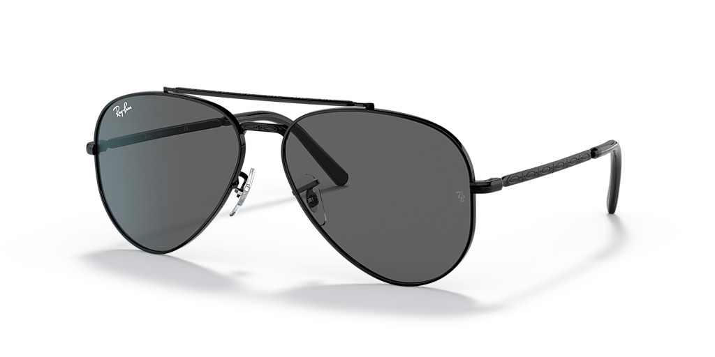 Ray-Ban New Aviator L (58 - 14) with Grey lenses and Black frame