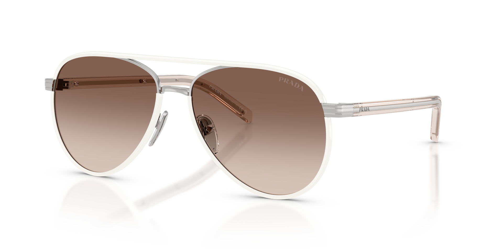 Prada PR B57S M (59 - 15) with Brown lenses and Silver frame