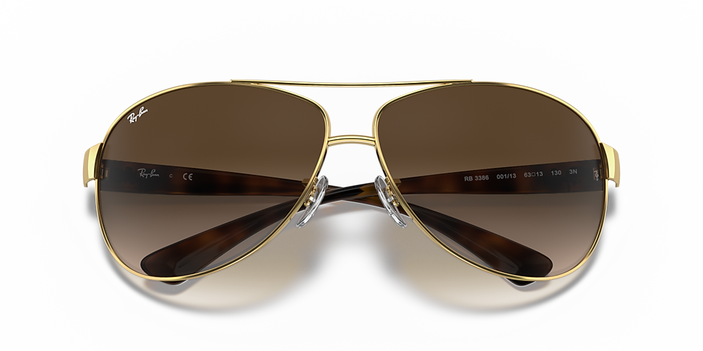 Ray-Ban RB3386 L (63 - 13) with Brown lenses and Gold frame