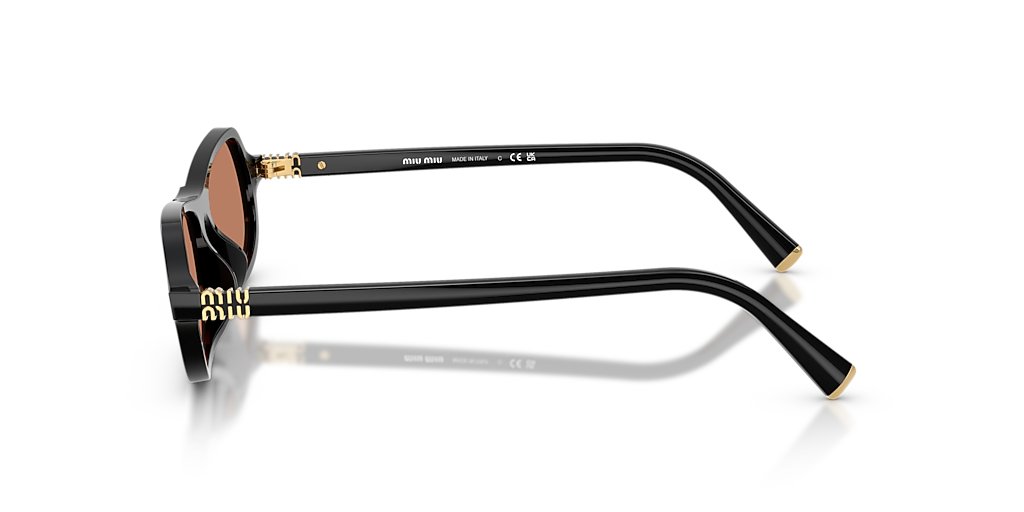 Miu Miu サングラス ブラック ロゴ MUB10SU Miu Miu MU B10SU M (55 - 17) with Brown lenses and Black frame