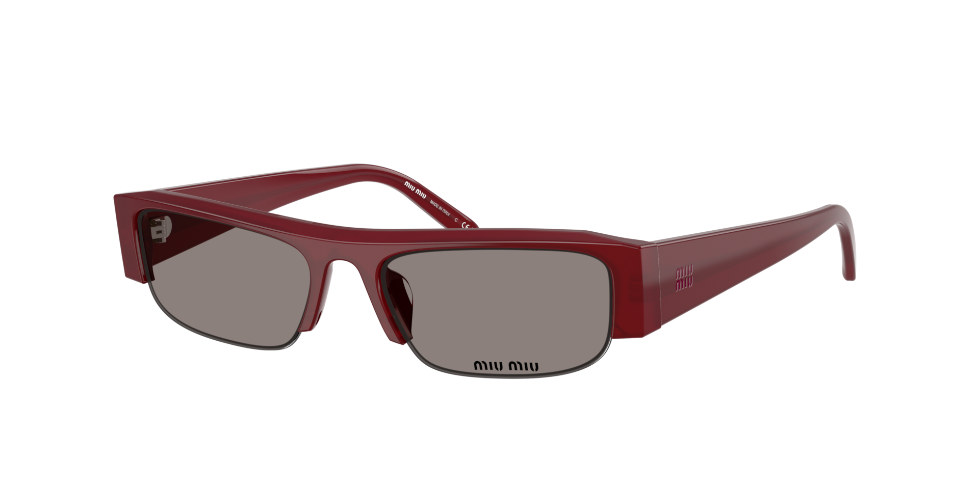 Miu Miu Woman Sunglass MU B07S -  Frame color: Opaline Burgundy, Lens color: Dark Grey