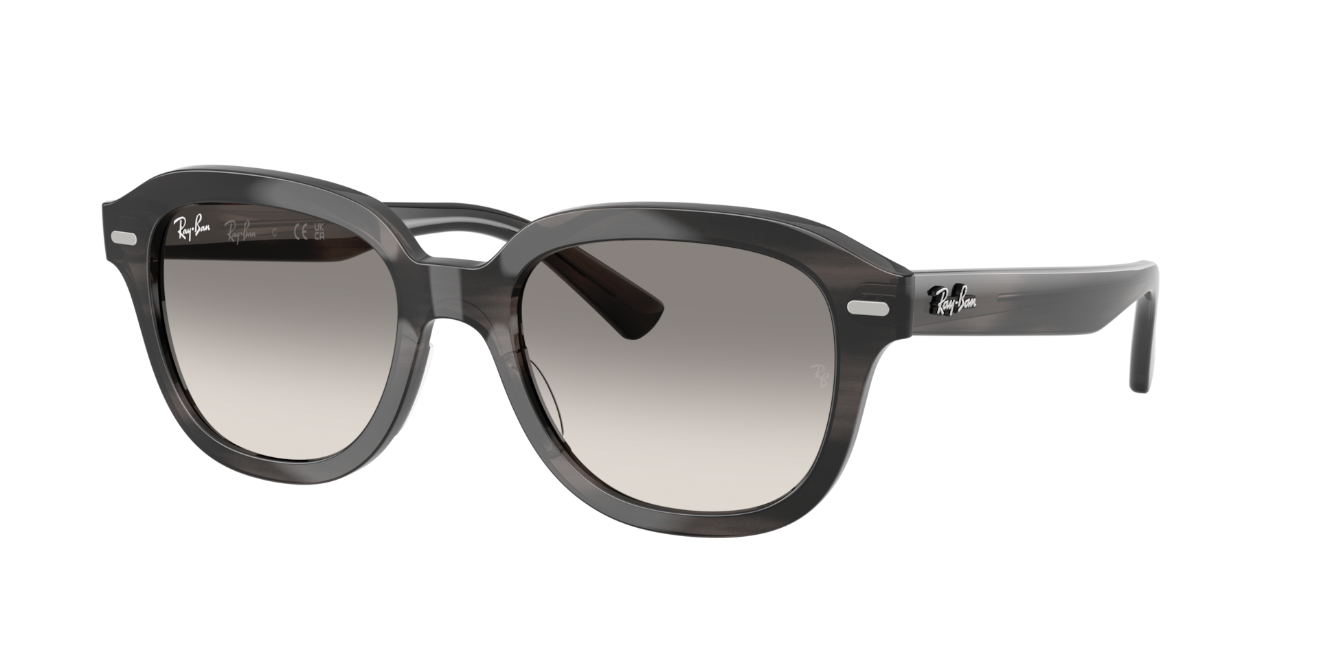 Ray-Ban Unisex Sunglass Erik - Rahmenfarbe: Grau gestreift, Linsenfarbe: Klar Verlauf Grau