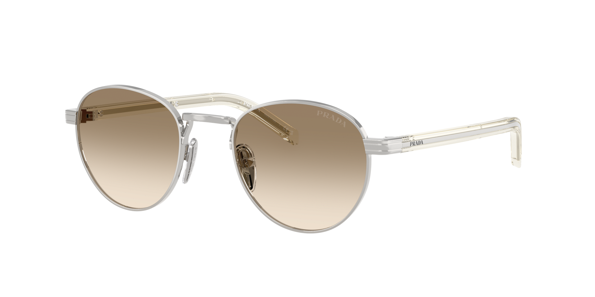 Prada Woman Sunglass PR B52S -  Frame color: Silver, Lens color: Light Yellow Gradient Brown
