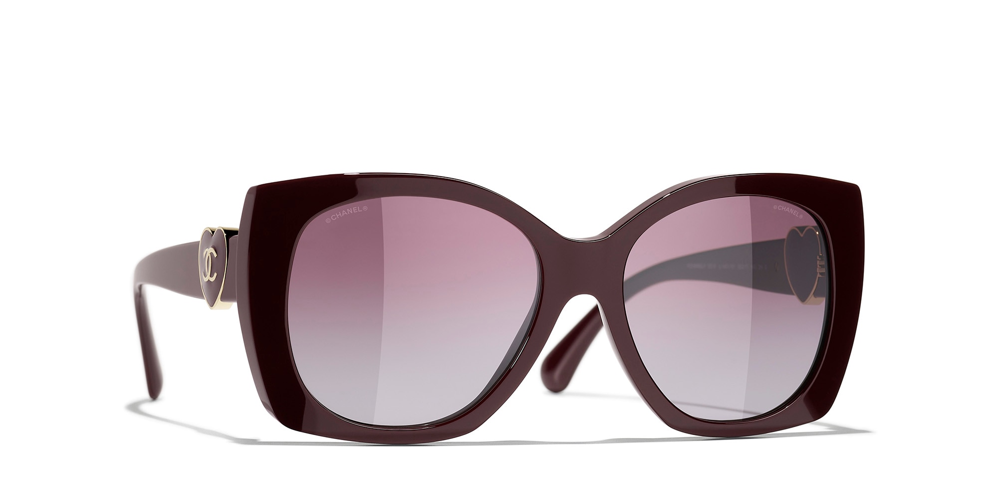 Chanel Woman Sunglass Square Sunglasses CH5519 -  Frame color: Burgundy, Lens color: Burgundy