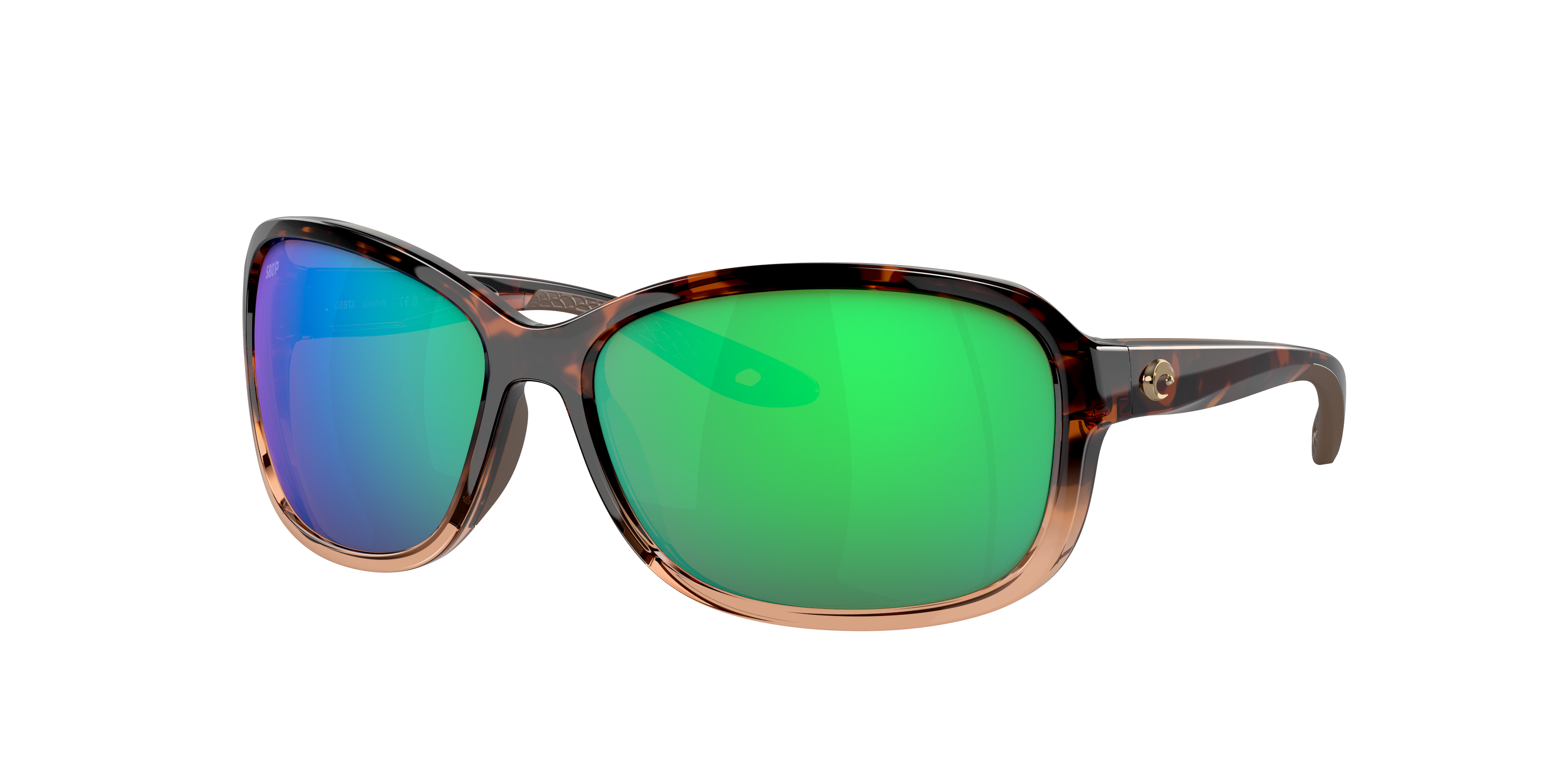 Costa Woman Sunglass 6S9114 Seadrift -  Frame color: Shiny Tortoise Fade, Lens color: Green Mirror