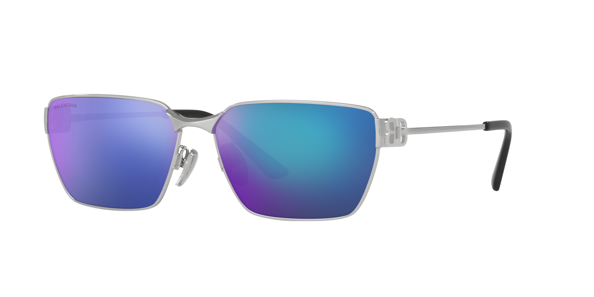 Balenciaga Unisex Sunglass BB0374SK - Couleur du Monture Argent Couleur de Lentille Pourpre 270 €
