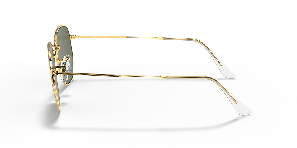 Ray-Ban Hexagonal XL (54 - 21) with Green lenses and Gold frame